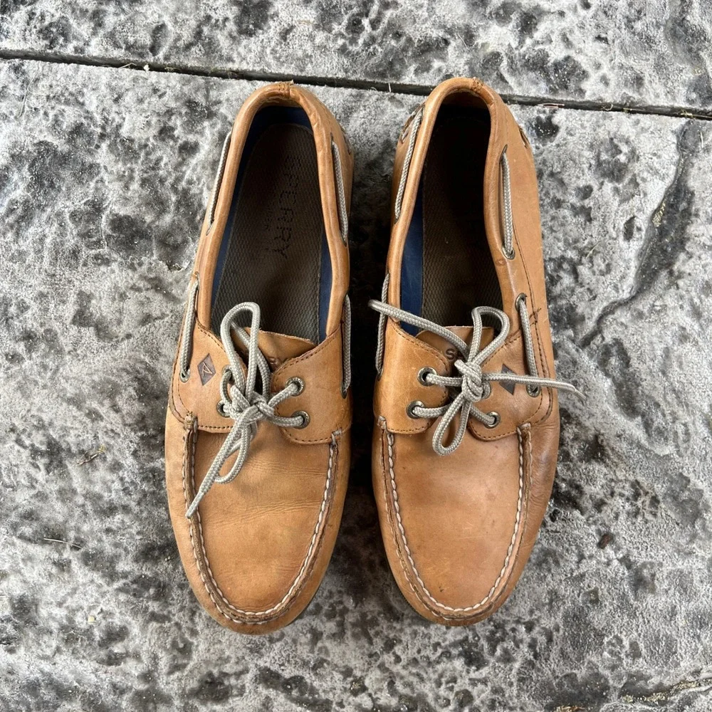 Sperry Top-Sider Mens Authentic Original Leather Boat Shoes Tan 10.5M 0777894